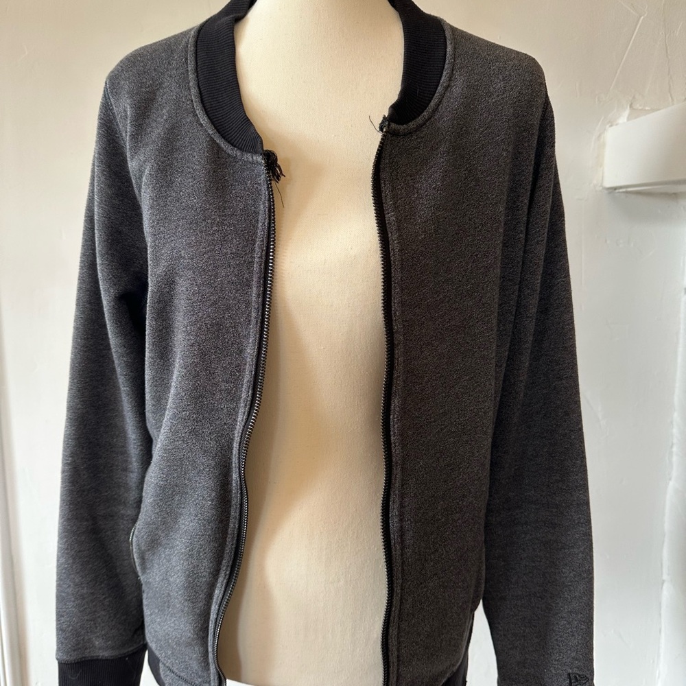 Gray Zip-Up Bomber Jacket